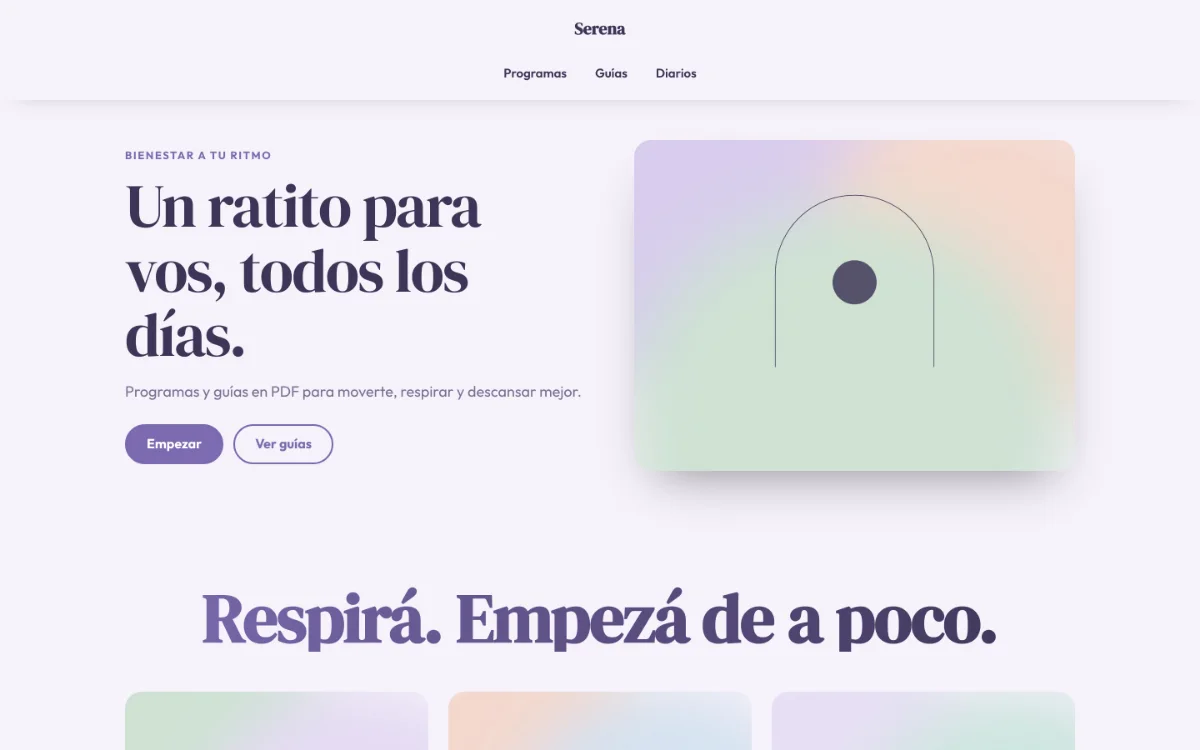 Diseño suave en lavanda con formas redondeadas